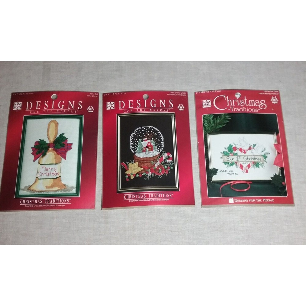 Vintage Christmas Traditions Cross Stitch Kits Designs for the Needle Lot of 3